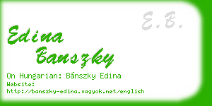 edina banszky business card
